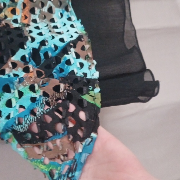 Alberto Makali Sheer Multicolor Tunic Length Sleeveless Top - Picture 9 of 14